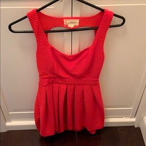 Red, heart-shaped open back L’atiste minidress
